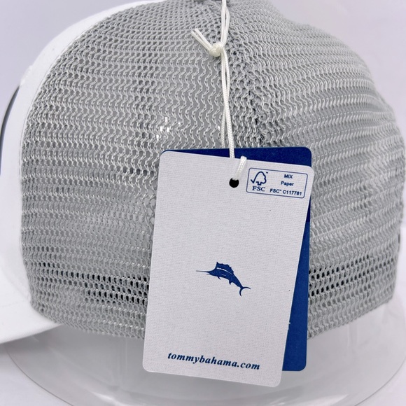 TOMMY BAHAMA CAP/HAT, 3D MARLON FISH LOGO, GREY COOL MESH, WHITE HAT, ADJ. STRAP - Picture 12 of 13